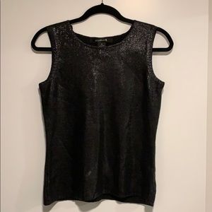 89th & Madison black coated sweater tank - sz M
